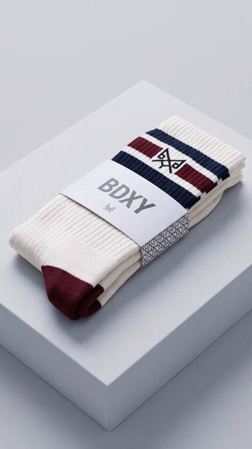 "The Runner" socks | stripes burgundy