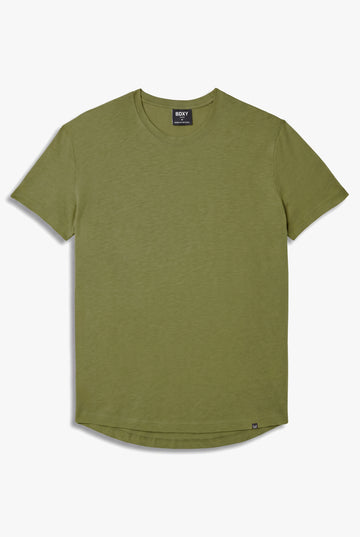 An olive green short-sleeve crewneck t-shirt by the brand EDDY, shown flat against a light gray background.