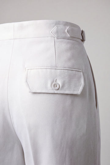 "The Cary" pleated trousers  | White
