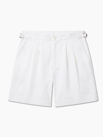 "The Cary" pleated shorts  | White