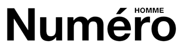 Black bold text reading 'Numéro' with a small 'HOMME' label above the ó, on a white background.